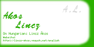 akos lincz business card