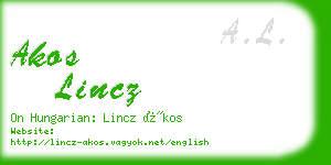 akos lincz business card